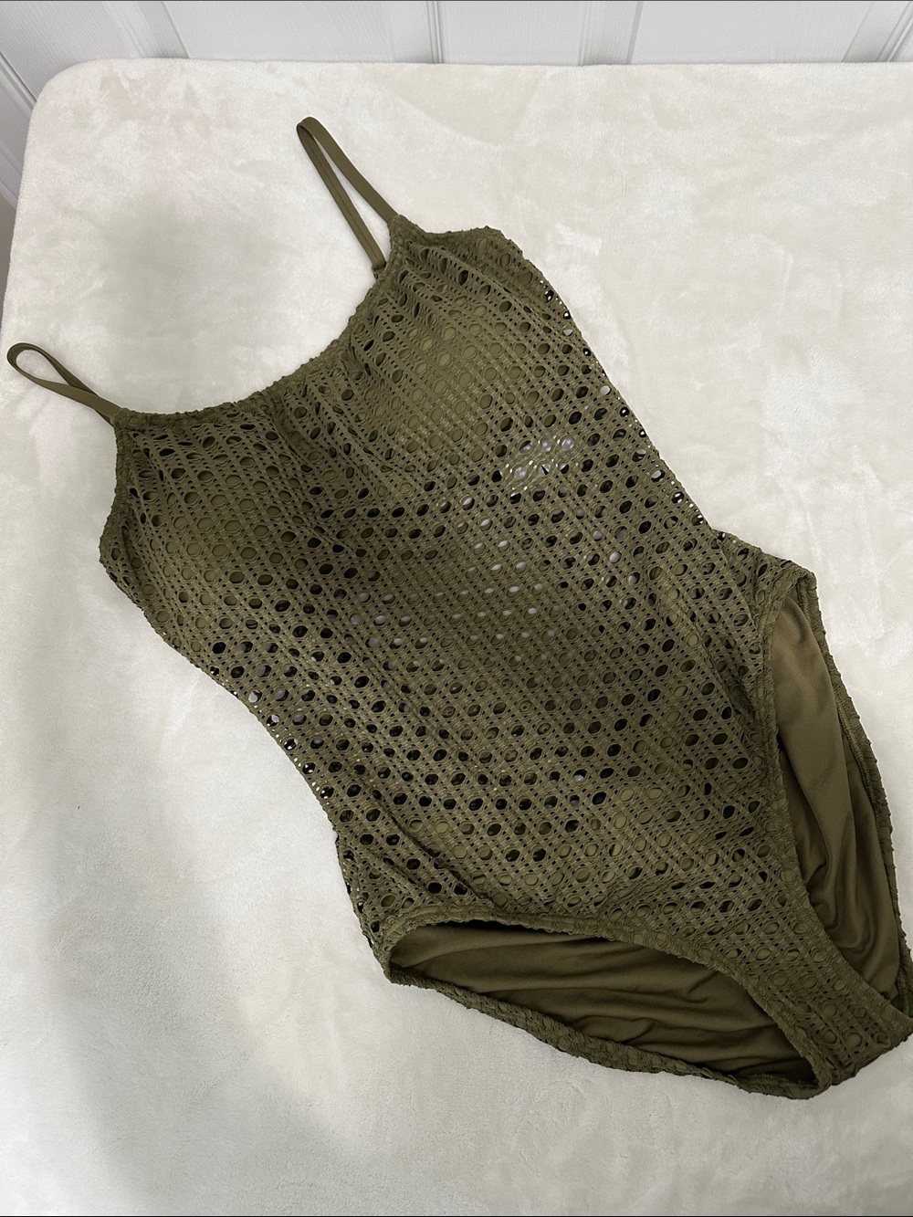 Carmen Marc Valvo Crochet One-Piece Swimsuit NWT